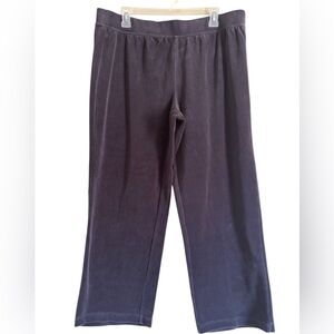 Denim & Co velour pants women’s size Large petite